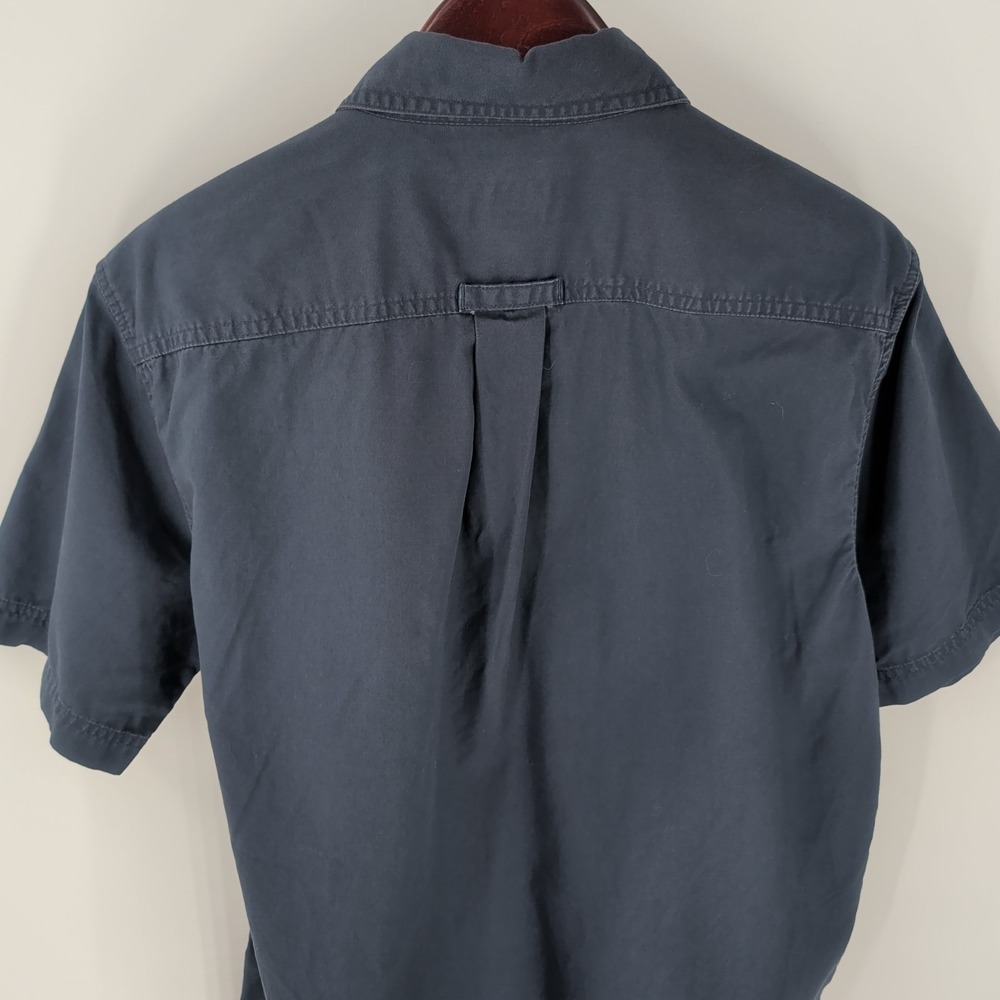 Eddie Bauer Short Sleeve‎ Workwear Utility Cotton Button Up Shirt Navy Blue M - Picture 8 of 8